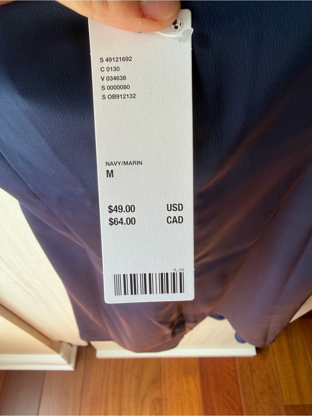NWT Urban Outfitters Mallory Cowl Slip Mini Dress Navy Size M - Picture 5 of 5